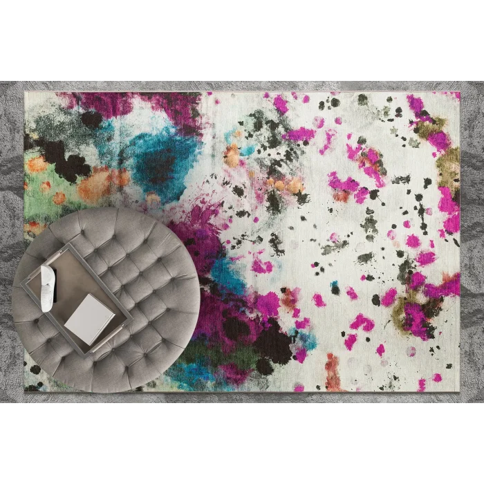 LUNA NEW HALI 0083 Otantik Geleneksel Desenli Yıkanabilir Renkli Baskı Kilim