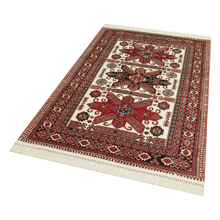 LUNA HALI 0308 Otantik Geleneksel Desenli Yıkanabilir Renkli Baskı Kilim