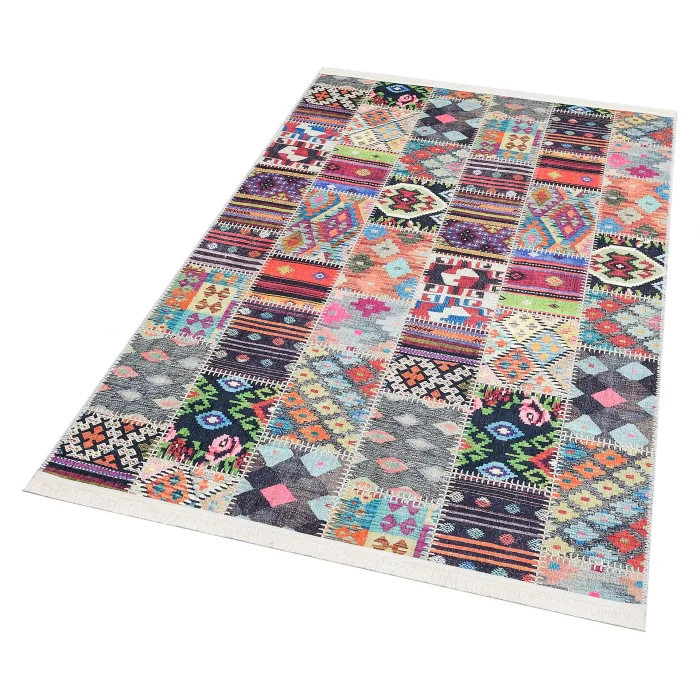 REFLEX HALI 0211 Baskı Desenli Hav Toz Vermez Yıkanabilir İnce Halı