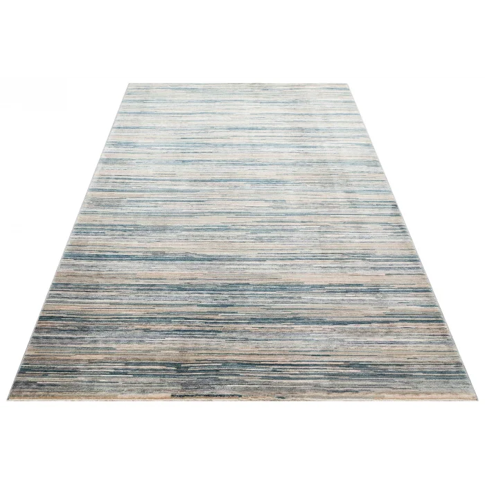 PERU HALI 0081 Kolay Kullanımlı Eskitme ve Modern Desenli Viskon Polyester Şık Makine Halısı