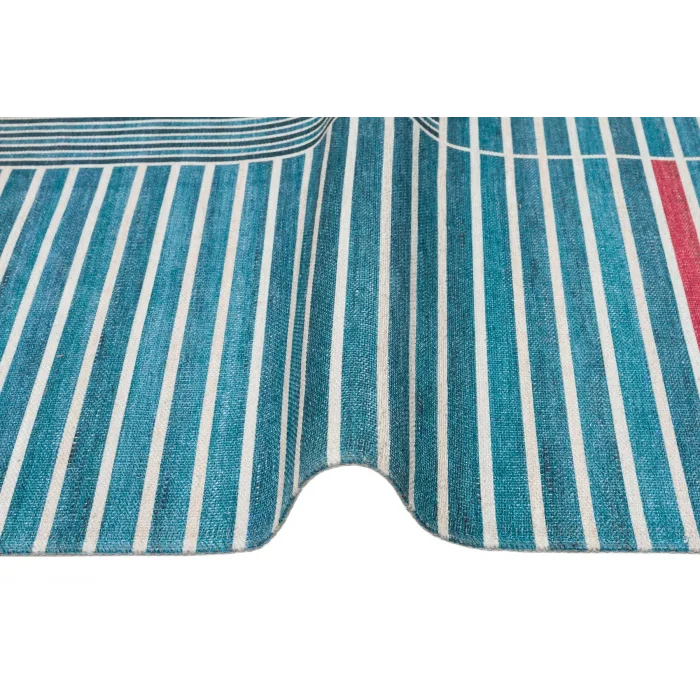 Ruby RB 08 Blue Yıkanabilir Kolay Kullanımlı Modern ve Geleneksel Desenlere Sahip Renkli Kilim