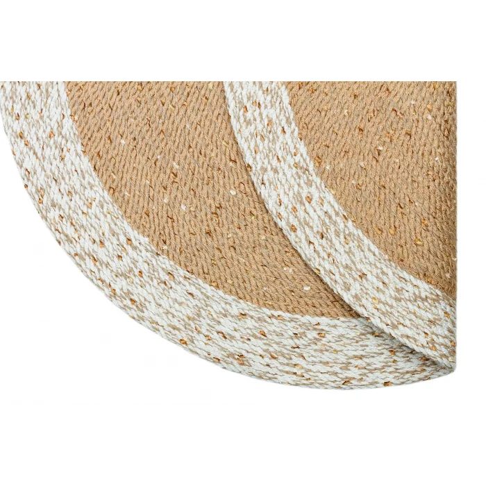 Patna PTN 02 Natural White Jüt Hasır Görünümlü Hav Toz Vermez Dekoratif Örgü Halı