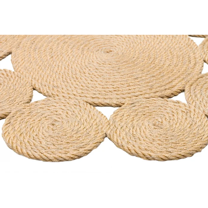 Patna PTN 05 Natural Jüt Hasır Görünümlü Hav Toz Vermez Dekoratif Örgü Halı