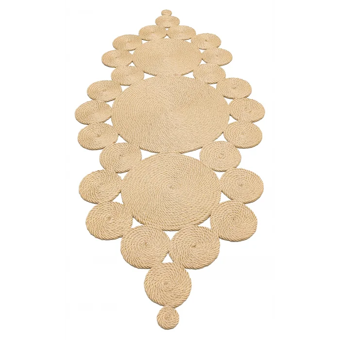 Patna PTN 05 Natural Jüt Hasır Görünümlü Hav Toz Vermez Dekoratif Örgü Halı