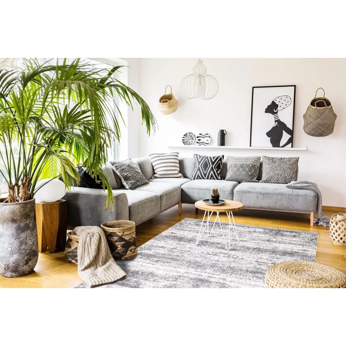 SATEEN HALI 0097 Hav Toz Vermez Yıkanabilir Kaymaz İnce Dokuma Modern Halı