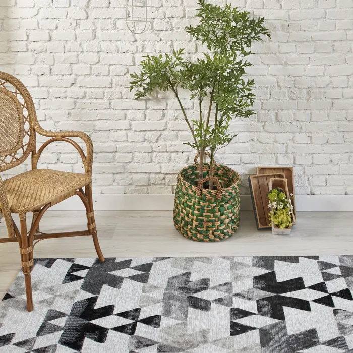 SMART HALI 0745 Kolay Kullanımlı Çok Renkli Modern İnce Dokuma Halı