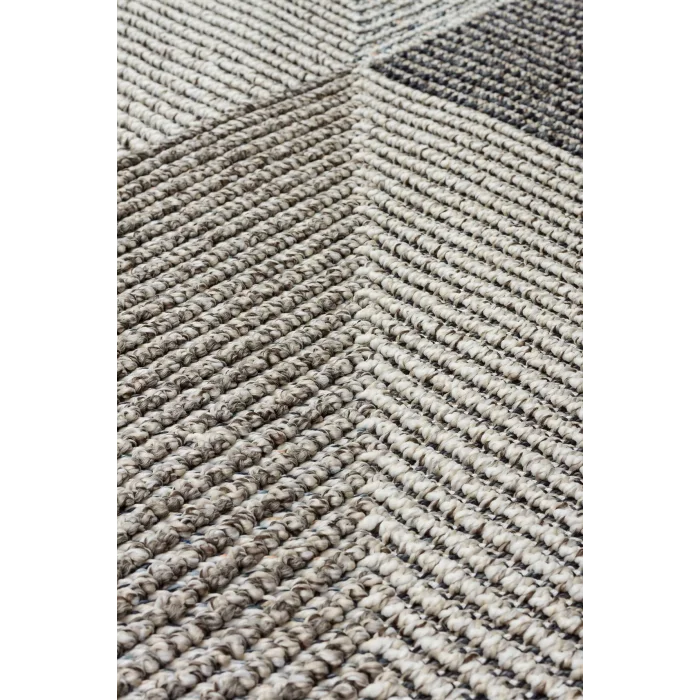 Soho Sh 08 Grey Multy Hav Vermeyen Özel Ipler Ile Üretilen Etnik Örgü Desenlere Sahip Makine Halısı