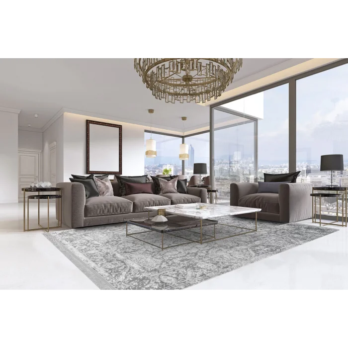 SATEEN HALI 0081 Hav Toz Vermez Yıkanabilir Kaymaz İnce Dokuma Modern Halı