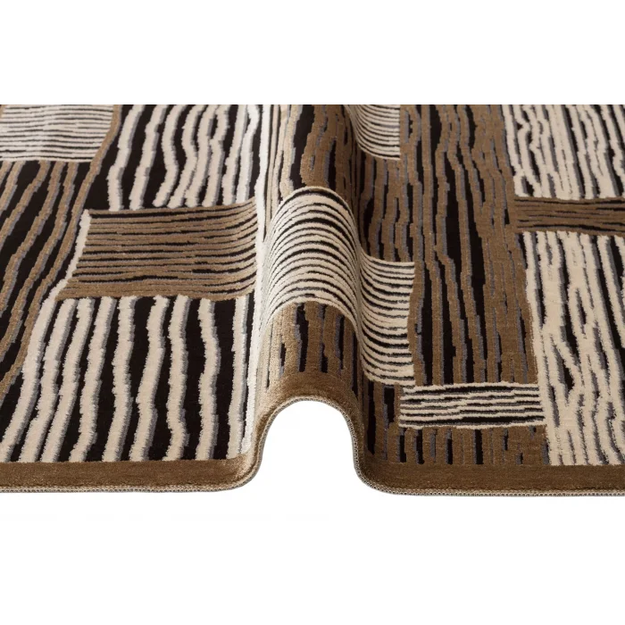 SATEEN HALI 0386 Hav Toz Vermez Yıkanabilir Kaymaz İnce Dokuma Modern Halı