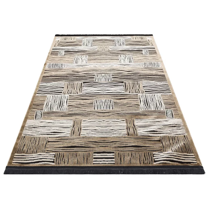 SATEEN HALI 0386 Hav Toz Vermez Yıkanabilir Kaymaz İnce Dokuma Modern Halı