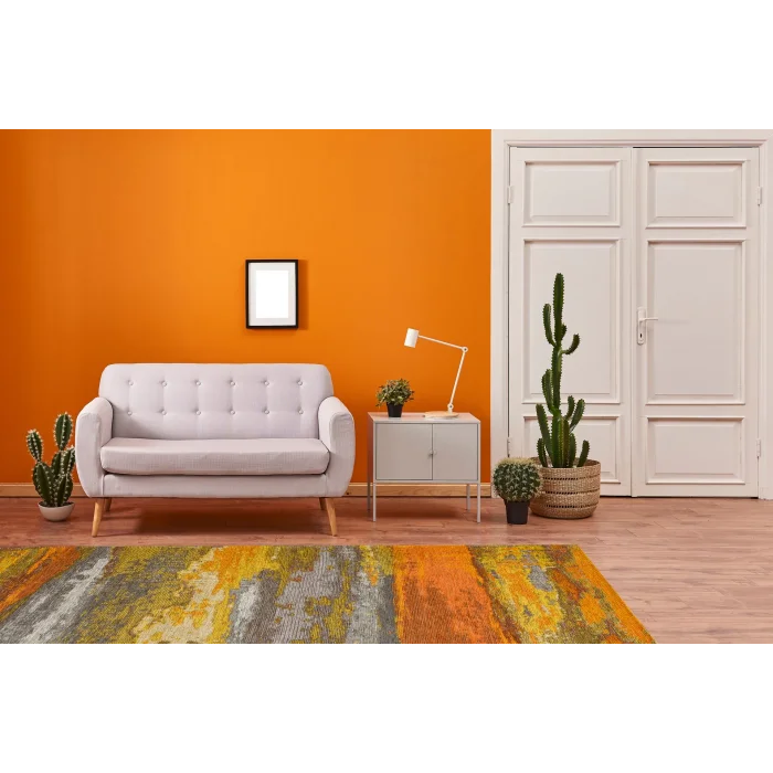 SMART HALI 0257 Kolay Kullanımlı Çok Renkli Modern İnce Dokuma Halı