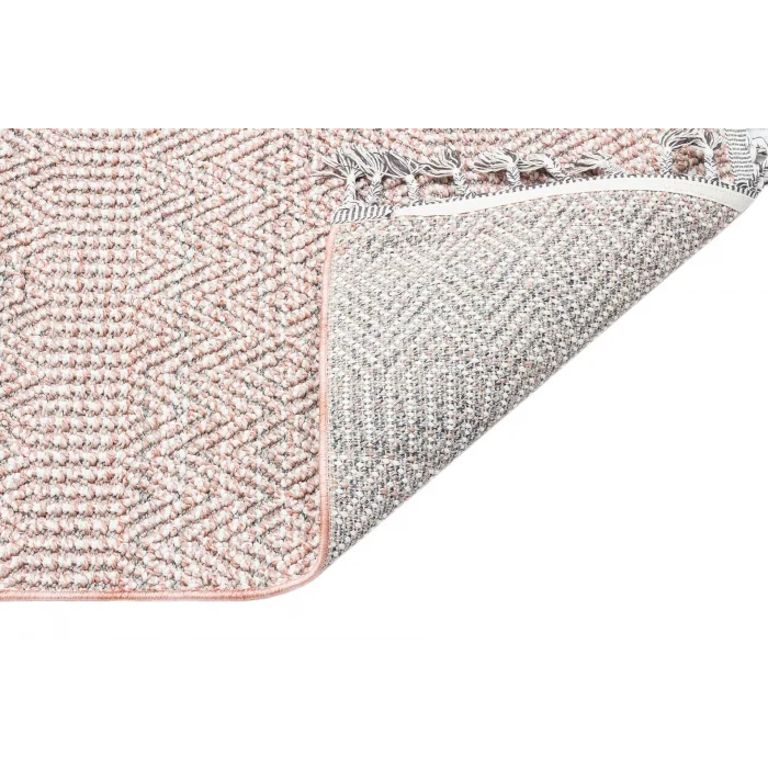Soho Sh 01 Rose Grey Hav Vermeyen Özel Ipler Ile Üretilen Etnik Örgü Desenlere Sahip Makine Halısı