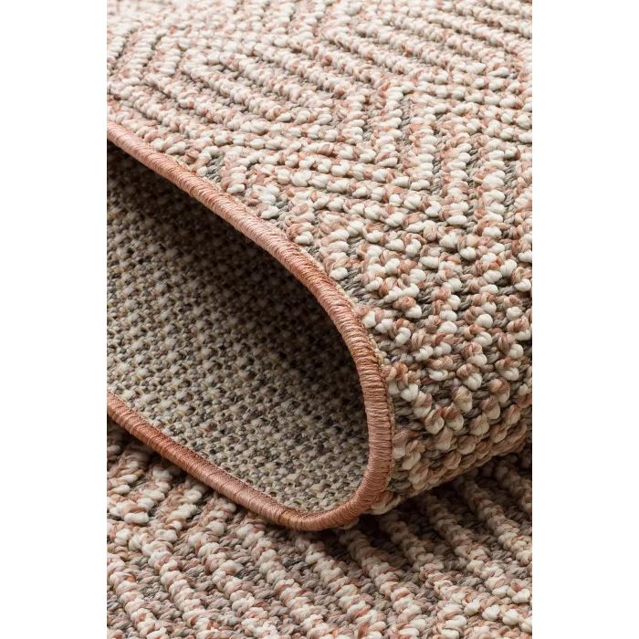 Soho Sh 01 Rose Grey Hav Vermeyen Özel Ipler Ile Üretilen Etnik Örgü Desenlere Sahip Makine Halısı