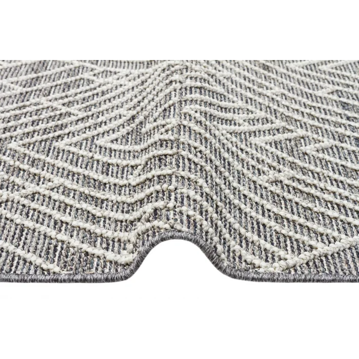 Soho Sh 12 Grey Hav Vermeyen Özel Ipler Ile Üretilen Etnik Örgü Desenlere Sahip Makine Halısı