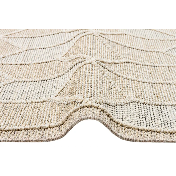 Soho Sh 03 Beige Hav Vermeyen Özel Ipler Ile Üretilen Etnik Örgü Desenlere Sahip Makine Halısı