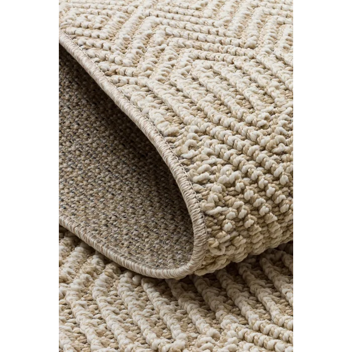 Soho Sh 01 Beige Hav Vermeyen Özel Ipler Ile Üretilen Etnik Örgü Desenlere Sahip Makine Halısı