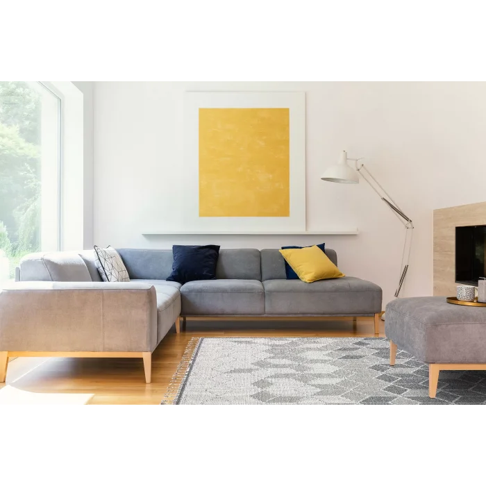 Soho Sh 03 Grey Hav Vermeyen Özel Ipler Ile Üretilen Etnik Örgü Desenlere Sahip Makine Halısı