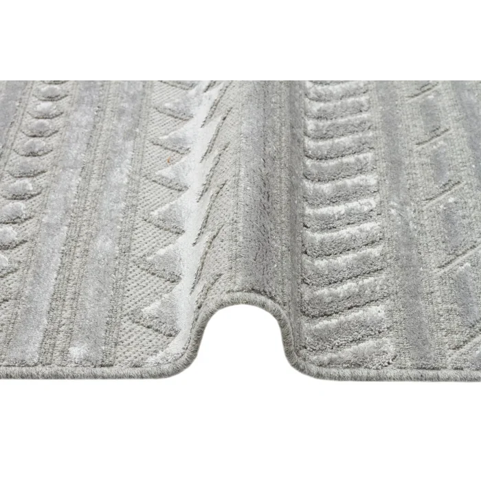 ZENITH HALI 0048 Yüksek Alçak Dokulu Naturel Yün ve Viskon Modern Dokuma Halı