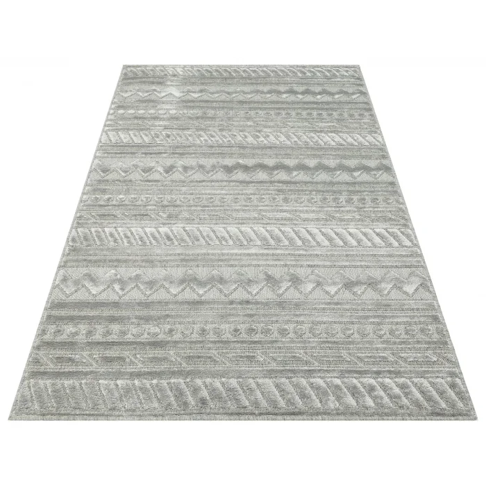 ZENITH HALI 0048 Yüksek Alçak Dokulu Naturel Yün ve Viskon Modern Dokuma Halı