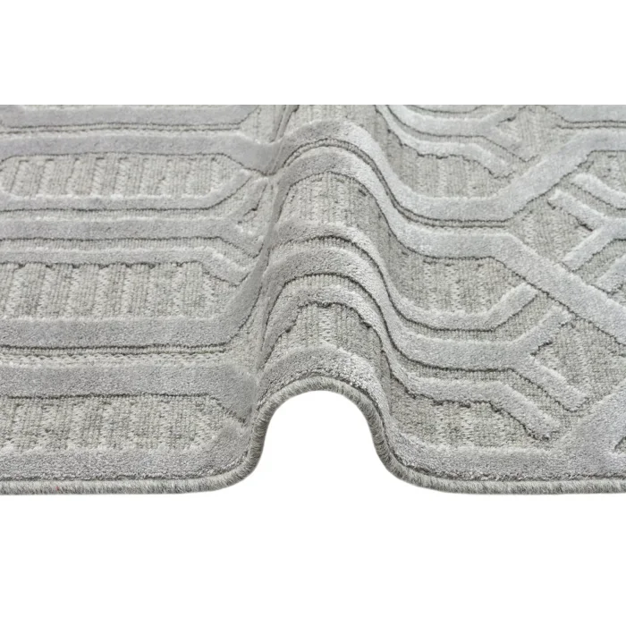 ZENITH HALI 0053 Yüksek Alçak Dokulu Naturel Yün ve Viskon Modern Dokuma Halı