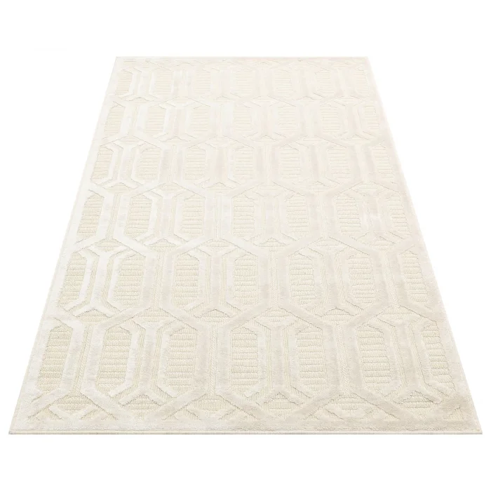 ZENITH HALI 0107 Yüksek Alçak Dokulu Naturel Yün ve Viskon Modern Dokuma Halı