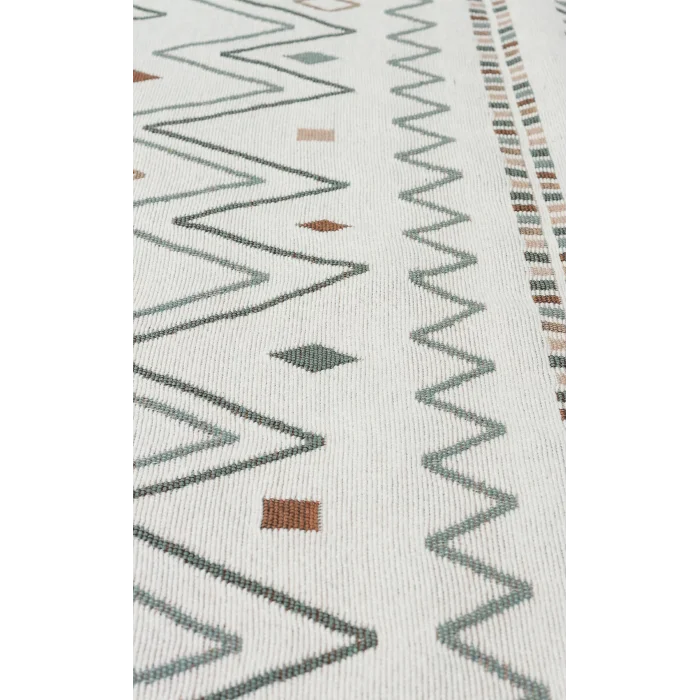 Arya Ar 05 Beige Blue %100 Geri Dönüşümlü Pamuktan Çift Taraflı Yıkanabilir Modern Dekoratif Kilim