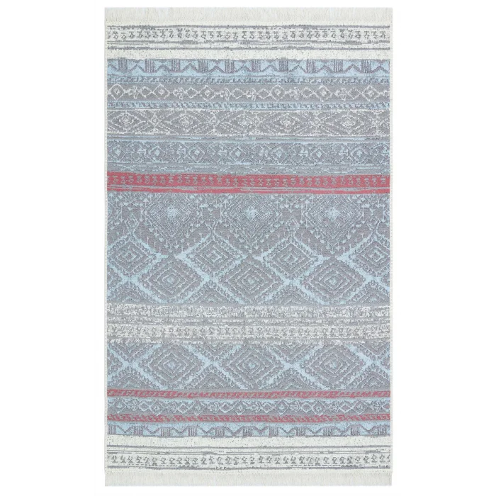 Arya Ar 04 Pink Aqua %100 Geri Dönüşümlü Pamuktan Çift Taraflı Yıkanabilir Modern Dekoratif Kilim