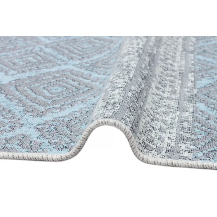 Arya Ar 04 Pink Aqua %100 Geri Dönüşümlü Pamuktan Çift Taraflı Yıkanabilir Modern Dekoratif Kilim