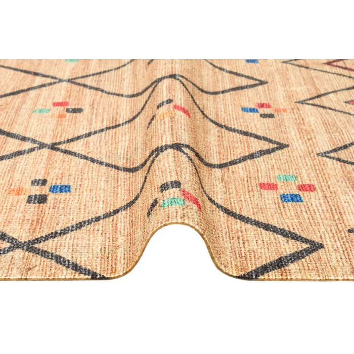 Asos As 07 Multy Jüt Hasır Görünümlü Hav Toz Vermeyen Çift Taraflı Kullanılabilen Yıkanabilir Kilim