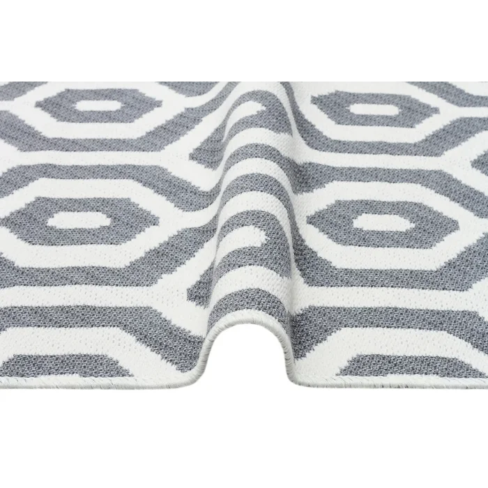 Arya Ar 17 Grey Pink %100 Geri Dönüşümlü Pamuktan Çift Taraflı Yıkanabilir Modern Dekoratif Kilim