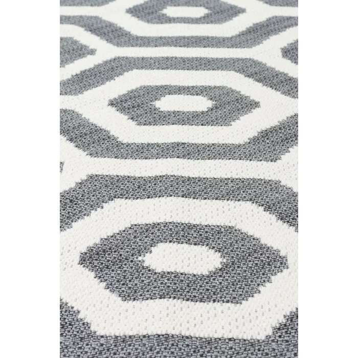 Arya Ar 17 Grey Pink %100 Geri Dönüşümlü Pamuktan Çift Taraflı Yıkanabilir Modern Dekoratif Kilim