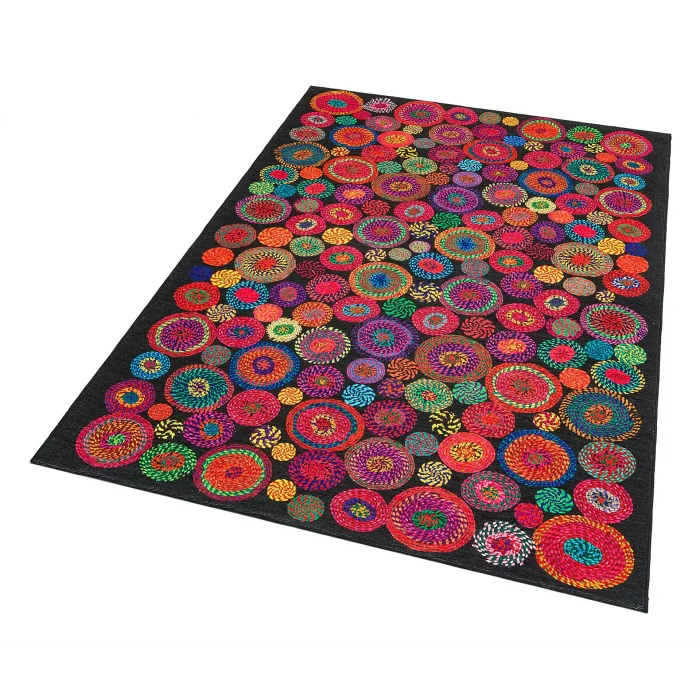 LUNA NEW HALI 0052 Otantik Geleneksel Desenli Yıkanabilir Renkli Baskı Kilim