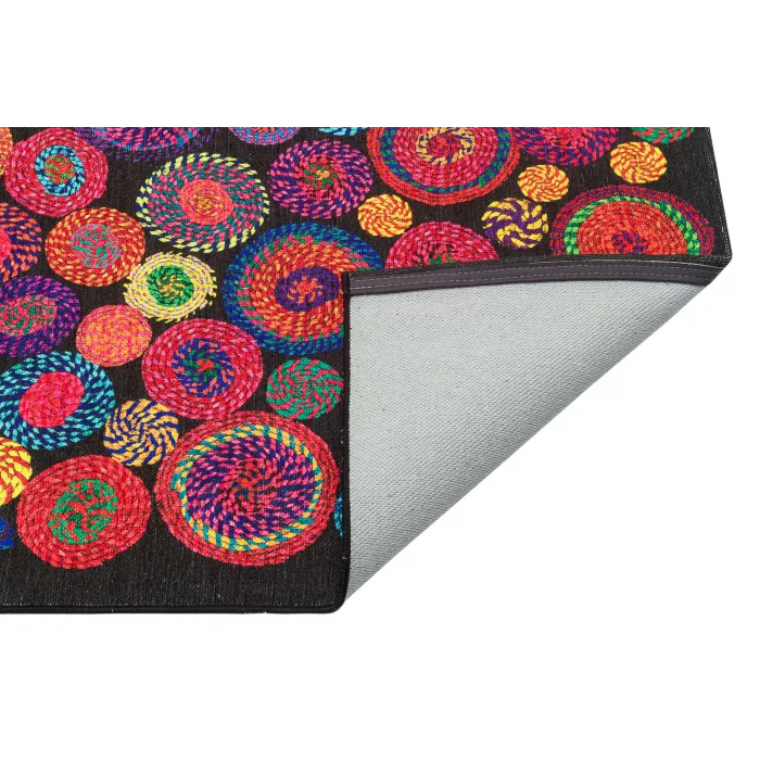 LUNA NEW HALI 0052 Otantik Geleneksel Desenli Yıkanabilir Renkli Baskı Kilim