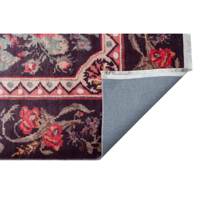 Antique ATK 03 Black Yıkanabilir Modern Ve Etnik Desenli Kaymaz Tabanlı Makine Halısı