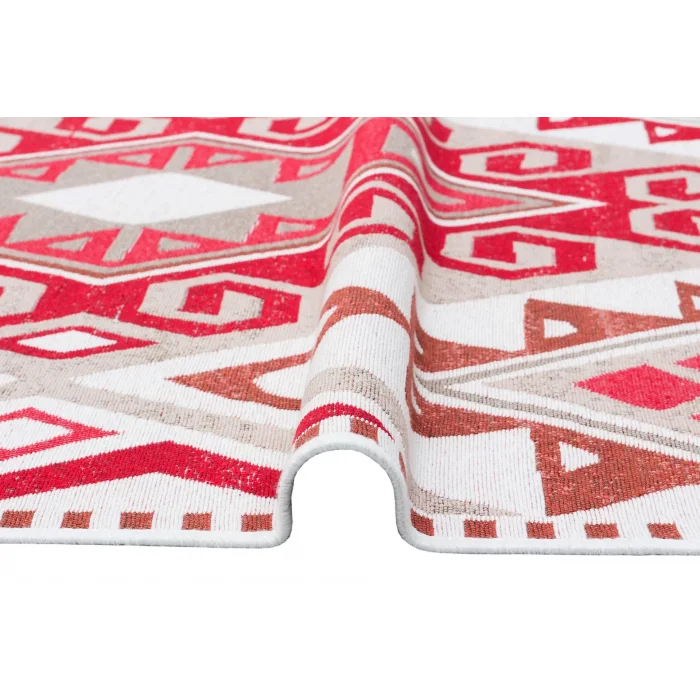 Arya Ar 08 Coral %100 Geri Dönüşümlü Pamuktan Çift Taraflı Yıkanabilir Modern Dekoratif Kilim