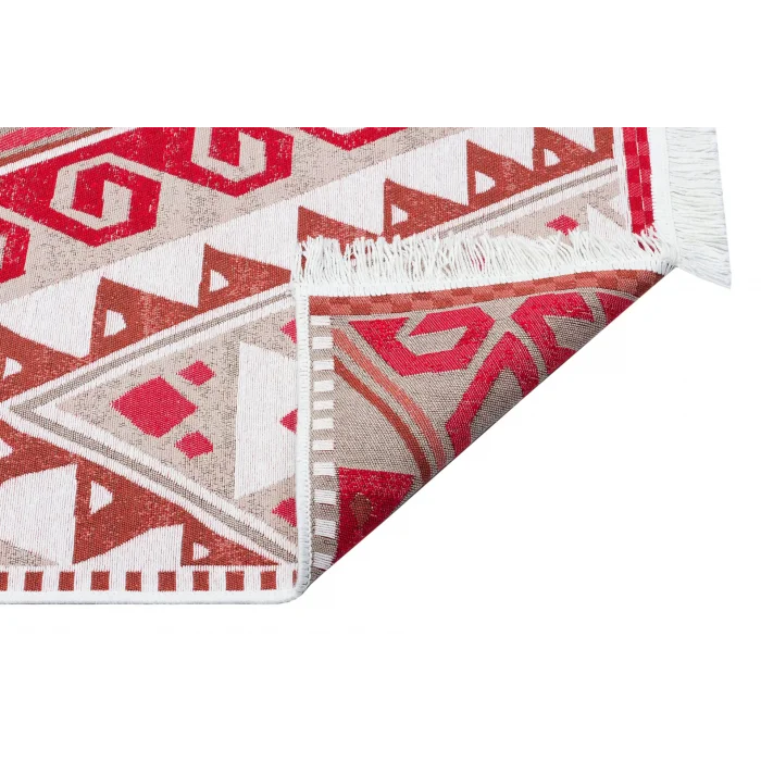 Arya Ar 08 Coral %100 Geri Dönüşümlü Pamuktan Çift Taraflı Yıkanabilir Modern Dekoratif Kilim