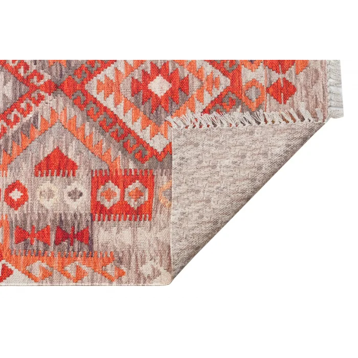 Asos As 06 Beige Terra Jüt Hasır Görünümlü Hav Toz Vermeyen Çift Taraflı Kullanılabilen Yıkanabilir Kilim