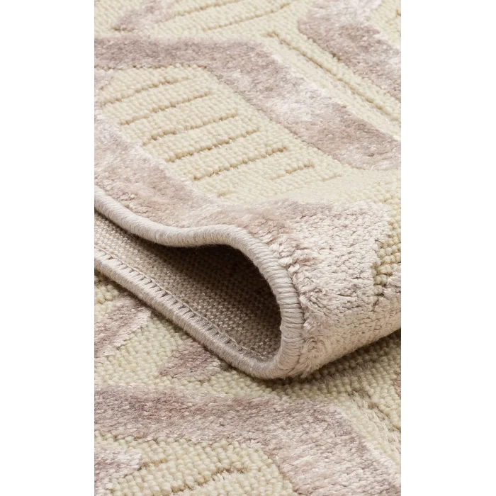 ZENITH DYED HALI 0132 Yüksek Alçak Dokulu Naturel Yün ve Viskon Modern Dokuma Halı