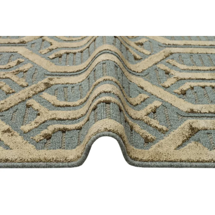 ZENITH DYED HALI 0139 Yüksek Alçak Dokulu Naturel Yün ve Viskon Modern Dokuma Halı