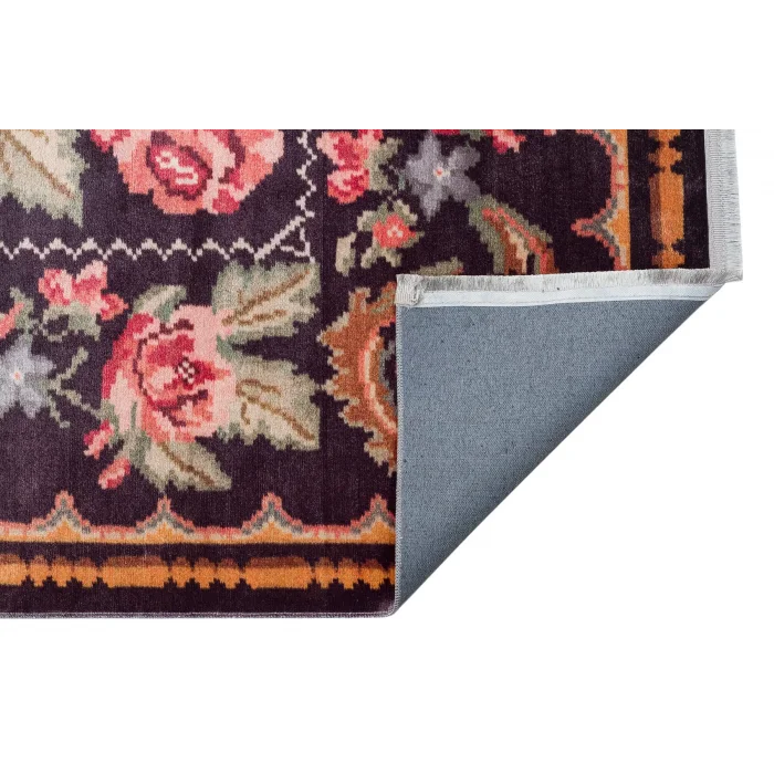 Antique ATK 02 Black Yıkanabilir Modern Ve Etnik Desenli Kaymaz Tabanlı Makine Halısı