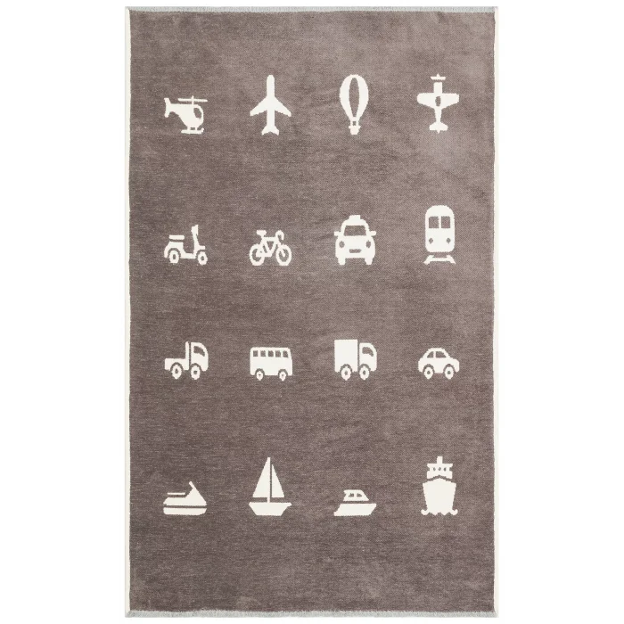 MIA COTTON HALI 0002 Yıkanabilir Çift Taraflı Pofuduk Dokuma Pamuk Kilim