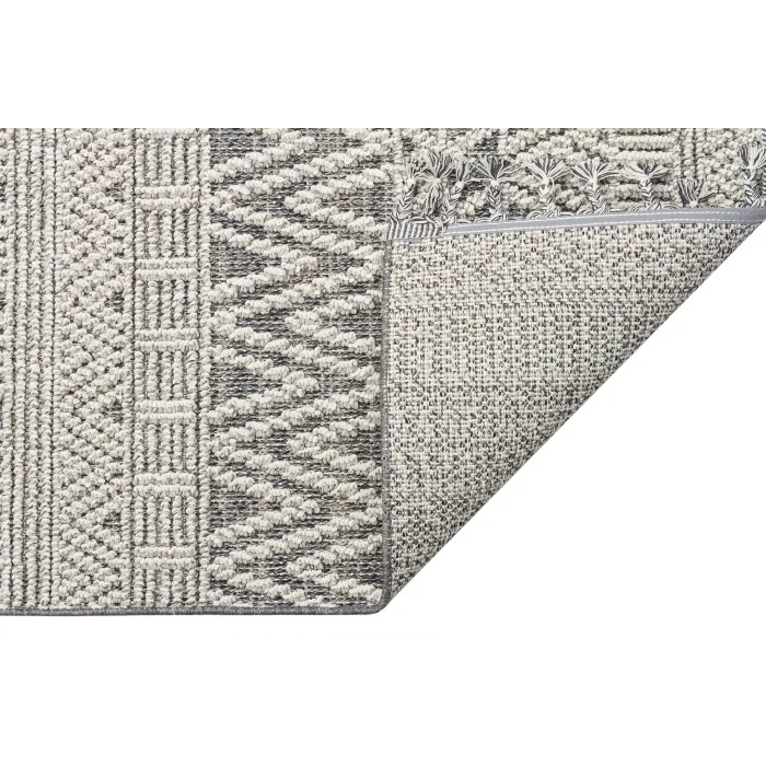 Soho Sh 14 Grey Hav Vermeyen Özel Ipler Ile Üretilen Etnik Örgü Desenlere Sahip Makine Halısı