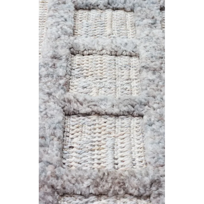 MALIBU HALI 0001 Hav Toz Vermez Yumuşak Dokulu Etnik Örgü Desenlere Sahip Modern İskandinav Halı