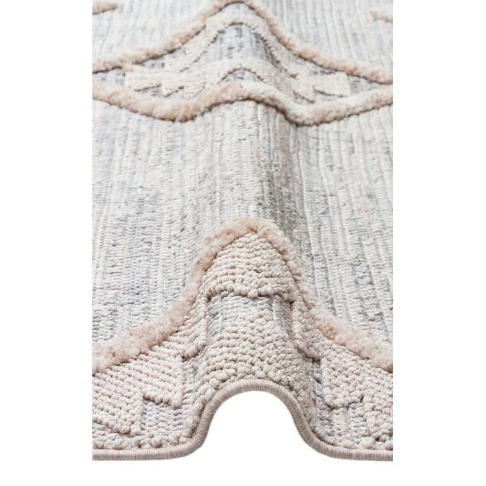 MALIBU HALI 0008 Hav Toz Vermez Yumuşak Dokulu Etnik Örgü Desenlere Sahip Modern İskandinav Halı