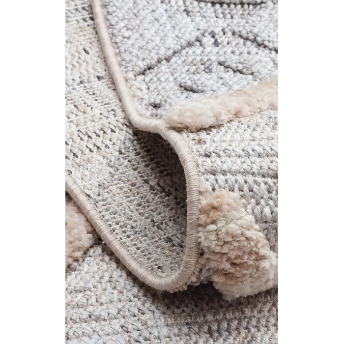 MALIBU HALI 0008 Hav Toz Vermez Yumuşak Dokulu Etnik Örgü Desenlere Sahip Modern İskandinav Halı