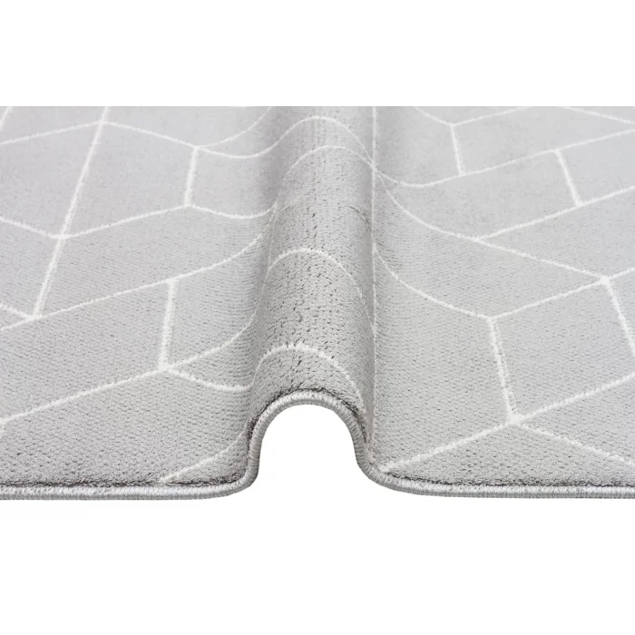 Urban 03 Grey White Etnik Desenlere Sahip Hav Toz Vermez Yumuşak Dokulu Modern Halı