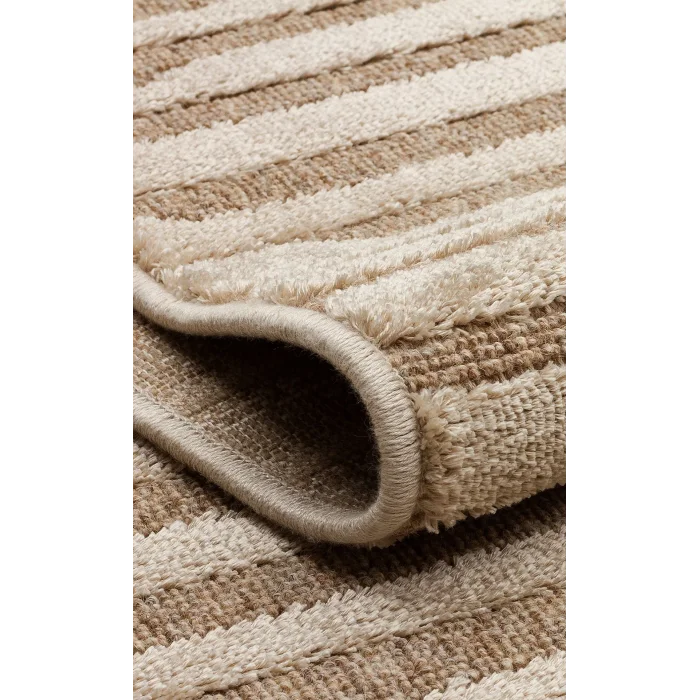 ZENITH HALI 0244 Yüksek Alçak Dokulu Naturel Yün ve Viskon Modern Dokuma Halı