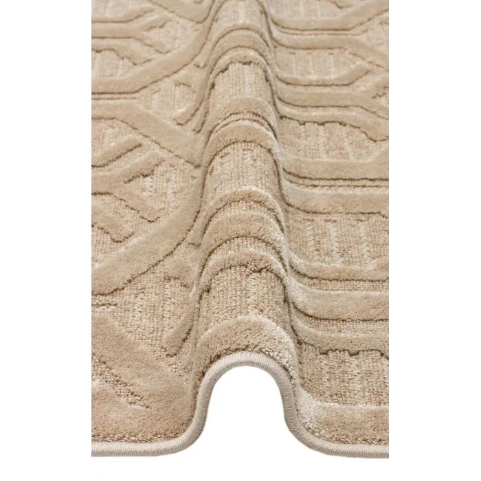 ZENITH HALI 0251 Yüksek Alçak Dokulu Naturel Yün ve Viskon Modern Dokuma Halı