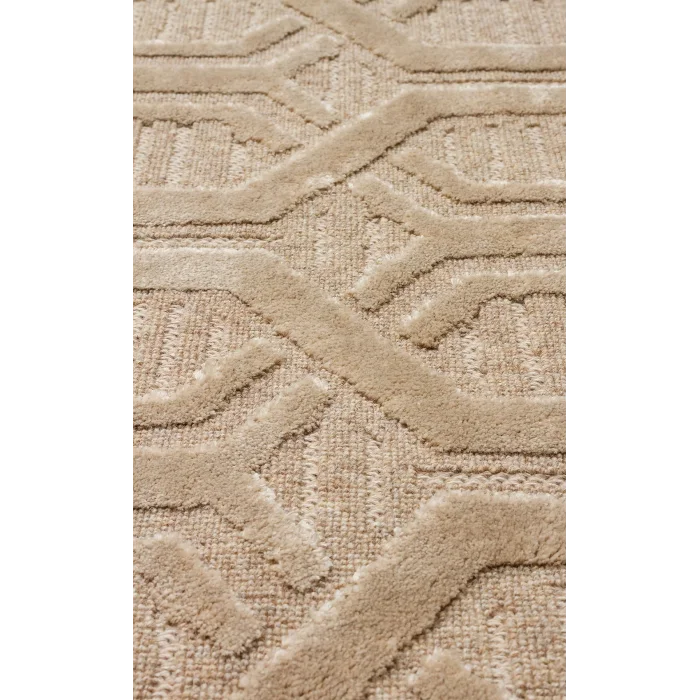ZENITH HALI 0251 Yüksek Alçak Dokulu Naturel Yün ve Viskon Modern Dokuma Halı