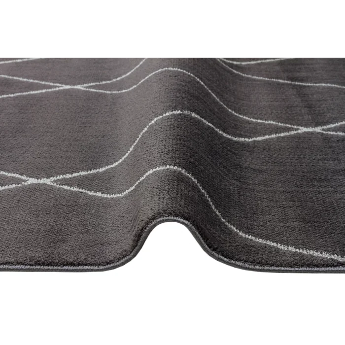Urban 02 Black Grey Etnik Desenlere Sahip Hav Toz Vermez Yumuşak Dokulu Modern Halı